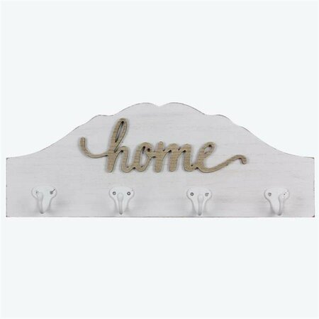 YOUNGS Wood Washed Home Wall Hook, White 21791
